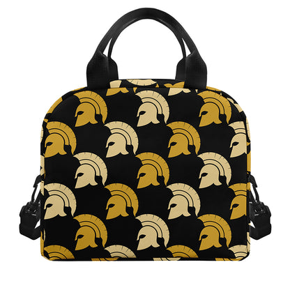 Spartan Warrior Helmet Pattern Print Insulated Lunch Bag