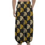 Spartan Warrior Helmet Pattern Print Lantern Pants