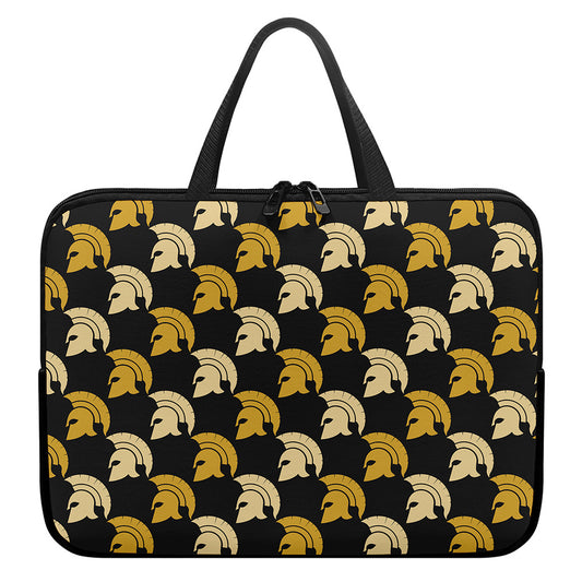 Spartan Warrior Helmet Pattern Print Laptop Sleeve With Handle