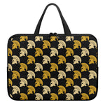 Spartan Warrior Helmet Pattern Print Laptop Sleeve With Handle