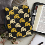 Spartan Warrior Helmet Pattern Print Leather Bible Cover