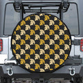 Spartan Warrior Helmet Pattern Print Leather Spare Tire Cover