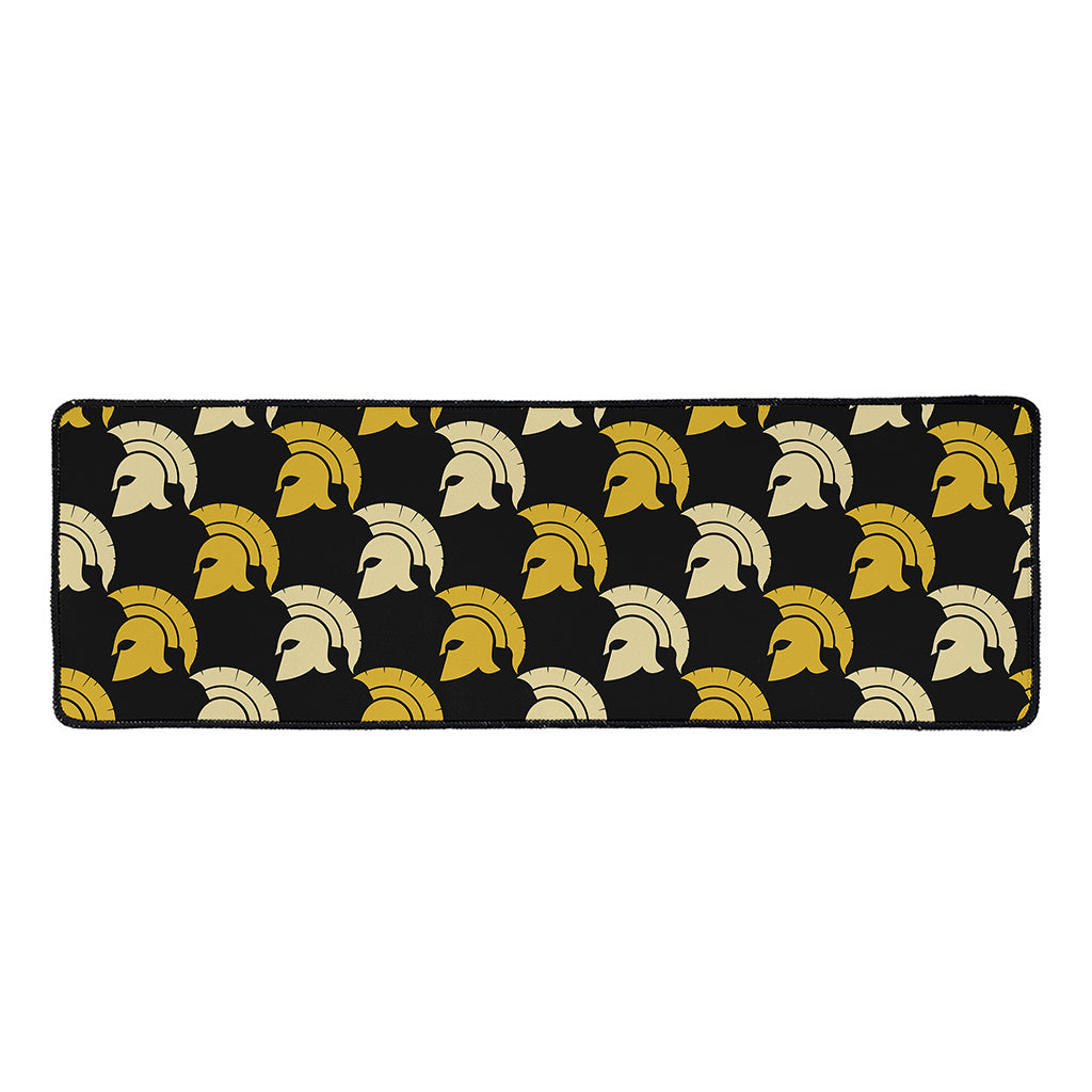 Spartan Warrior Helmet Pattern Print Long Kitchen Mat