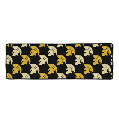 Spartan Warrior Helmet Pattern Print Long Kitchen Mat