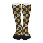 Spartan Warrior Helmet Pattern Print Long Socks
