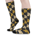 Spartan Warrior Helmet Pattern Print Long Socks