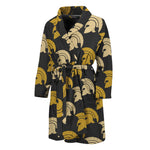 Spartan Warrior Helmet Pattern Print Men's Bathrobe