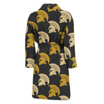 Spartan Warrior Helmet Pattern Print Men's Bathrobe