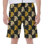 Spartan Warrior Helmet Pattern Print Men's Beach Shorts