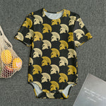 Spartan Warrior Helmet Pattern Print Men's Bodysuit