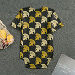 Spartan Warrior Helmet Pattern Print Men's Bodysuit
