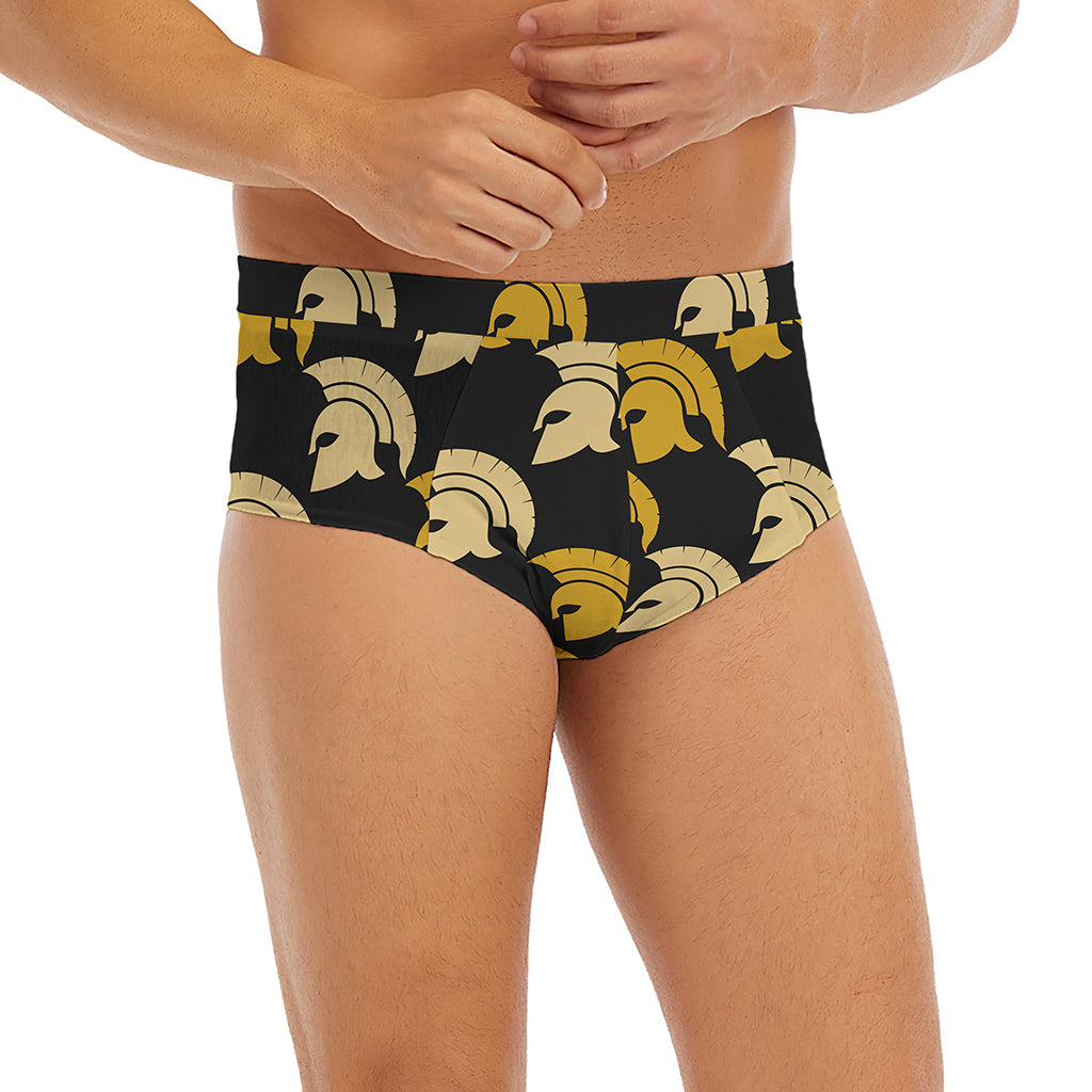 Spartan Warrior Helmet Pattern Print Men's Briefs