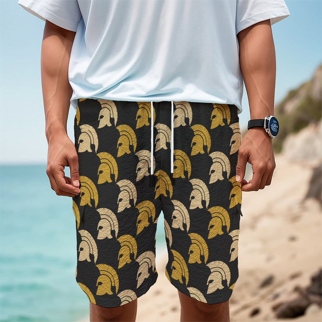 Spartan Warrior Helmet Pattern Print Men's Cargo Shorts