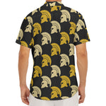 Spartan Warrior Helmet Pattern Print Men's Deep V-Neck Shirt