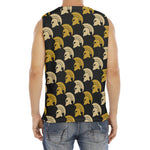 Spartan Warrior Helmet Pattern Print Men's Fitness Tank Top