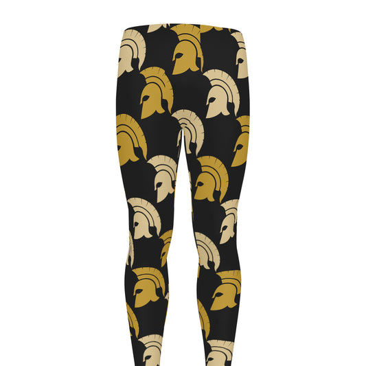 Spartan Warrior Helmet Pattern Print Men's leggings
