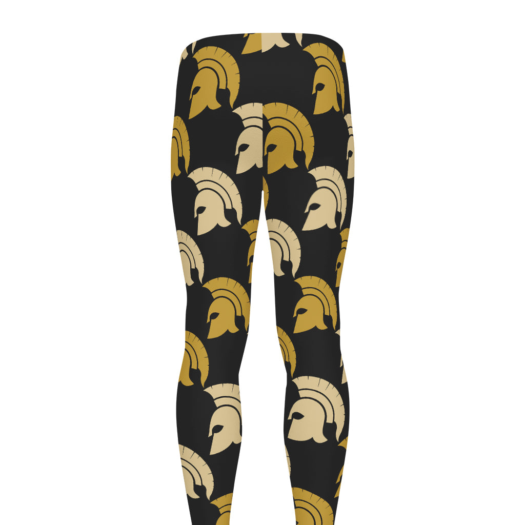 Spartan Warrior Helmet Pattern Print Men's leggings