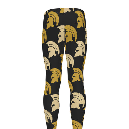 Spartan Warrior Helmet Pattern Print Men's leggings