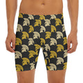 Spartan Warrior Helmet Pattern Print Men's Long Boxer Briefs