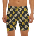 Spartan Warrior Helmet Pattern Print Men's Long Boxer Briefs