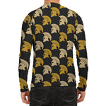 Spartan Warrior Helmet Pattern Print Men's Long Sleeve Rash Guard