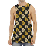 Spartan Warrior Helmet Pattern Print Men's Muscle Tank Top