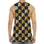Spartan Warrior Helmet Pattern Print Men's Muscle Tank Top