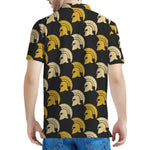 Spartan Warrior Helmet Pattern Print Men's Polo Shirt