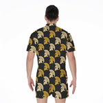 Spartan Warrior Helmet Pattern Print Men's Rompers