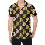 Spartan Warrior Helmet Pattern Print Men's Shirt