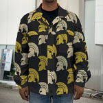 Spartan Warrior Helmet Pattern Print Men's Shirt Jacket