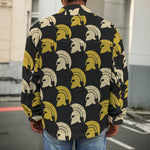 Spartan Warrior Helmet Pattern Print Men's Shirt Jacket