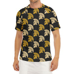 Spartan Warrior Helmet Pattern Print Men's Short Sleeve Rash Guard