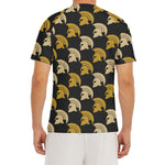 Spartan Warrior Helmet Pattern Print Men's Short Sleeve Rash Guard