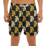 Spartan Warrior Helmet Pattern Print Men's Split Running Shorts