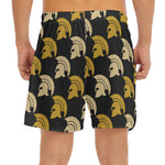 Spartan Warrior Helmet Pattern Print Men's Split Running Shorts