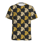 Spartan Warrior Helmet Pattern Print Men's Sports T-Shirt