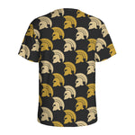 Spartan Warrior Helmet Pattern Print Men's Sports T-Shirt
