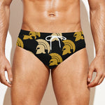 Spartan Warrior Helmet Pattern Print Men's Swim Briefs