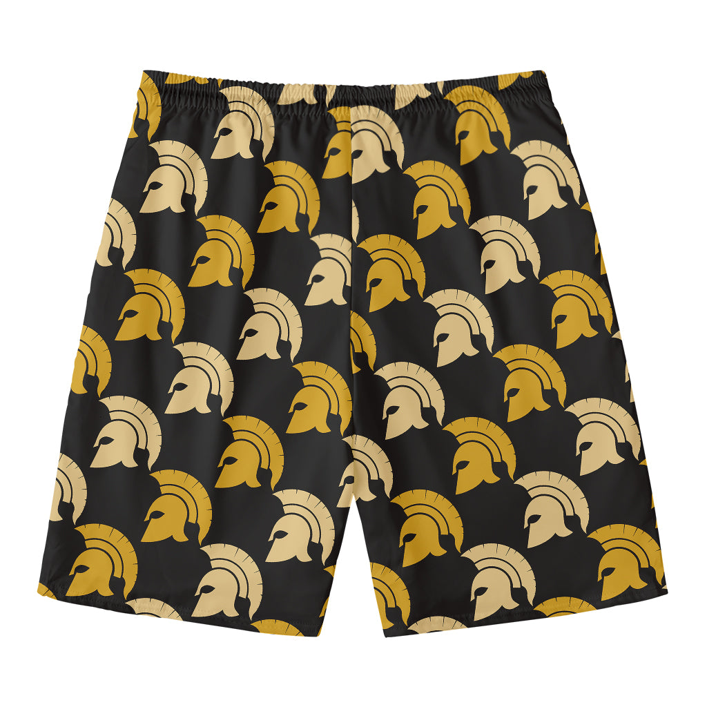 Spartan Warrior Helmet Pattern Print Men's Swim Trunks