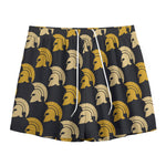 Spartan Warrior Helmet Pattern Print Mesh Shorts