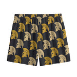 Spartan Warrior Helmet Pattern Print Mesh Shorts