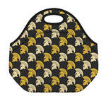 Spartan Warrior Helmet Pattern Print Neoprene Lunch Bag