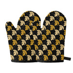 Spartan Warrior Helmet Pattern Print Oven Mitts