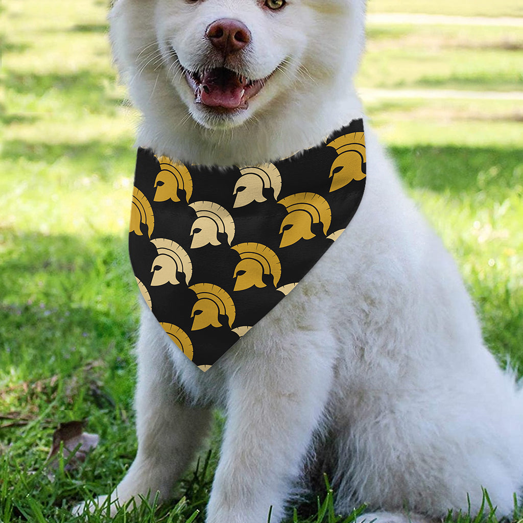 Spartan Warrior Helmet Pattern Print Over The Collar Dog Bandana