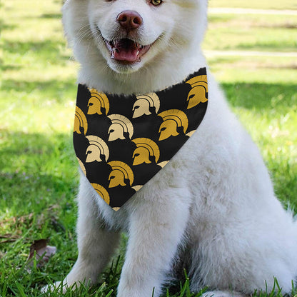 Spartan Warrior Helmet Pattern Print Over The Collar Dog Bandana
