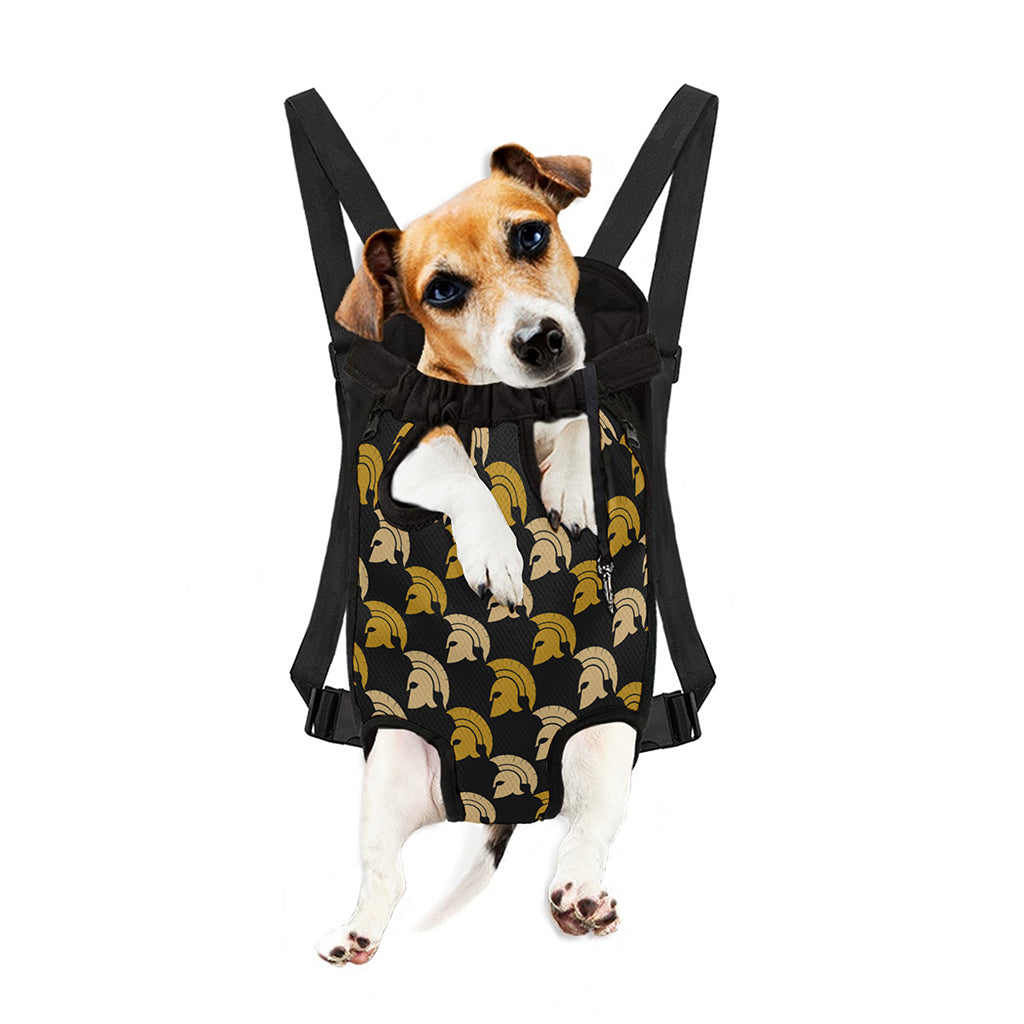 Spartan Warrior Helmet Pattern Print Pet Carrier Backpack