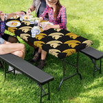 Spartan Warrior Helmet Pattern Print Picnic Table Cover