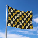 Spartan Warrior Helmet Pattern Print Polyester Flag