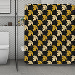 Spartan Warrior Helmet Pattern Print Polyester Shower Curtain